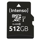 Intenso microSD 512GB UHS-I Perf CL10| Performance, 512 GB, MicroSD, Luokka 10, UHS-I, Class 1 , Iskunkestävä, Lämmönkes