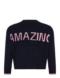 Kids Only Kogamour Ls Oneck Pullover Cp Knt - Navy - 158-164