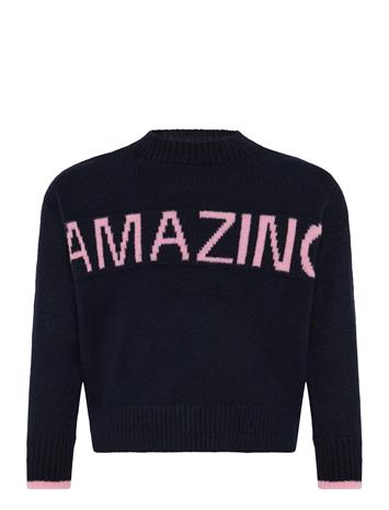 Kids Only Kogamour Ls Oneck Pullover Cp Knt - Navy - 158-164