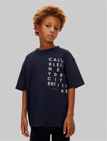 Calvin Klein Square Logo T-Shirt - Navy - 170