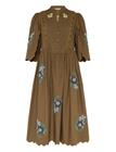 Stella Nova Embroidered Loose Midi Dress - Brown - 40