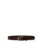 Lauren Ralph Lauren Rounded-Buckle Leather Skinny Belt - Brown - XL