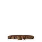 Lauren Ralph Lauren Rounded-Buckle Embossed Skinny Belt - Brown - XL