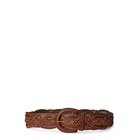 Lauren Ralph Lauren Braided Vachetta Leather Wide Belt - Brown - XL