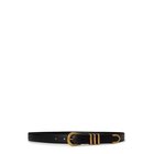 Lauren Ralph Lauren Metal-Keeper Leather Skinny Belt - Black - XL