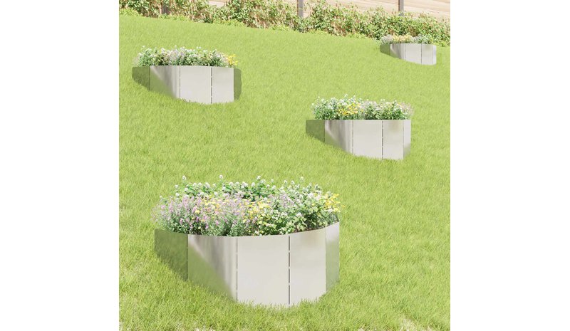 vidaXL Nurmireunus 4 pcs 100 x 45 cm Teräs Hopea