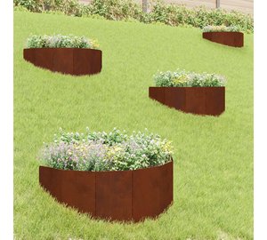 vidaXL Nurmireunus 4 pcs 100 x 45 cm Teräs Ruosteinen