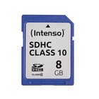 Intenso 3411460, 8 GB, SDHC, Luokka 10, 25 MB/s, Iskunkestävä, Lämmönkestävä, Röntgensäteenkestävä, Musta