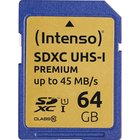 Intenso 3421490, 64 GB, SDXC, Luokka 10, UHS-I, 90 MB/s, Class 1