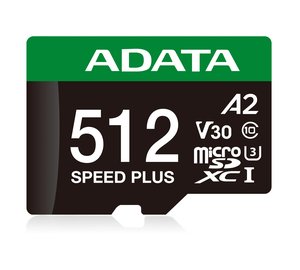 A-DATA – ADATA Speed Plus, 512 GB, MicroSDXC, Luokka 10, 180 MB/s, 160 MB/s, Class 3