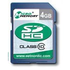MicroMemory 4 Gt SDHC Class 10 -muistikortti, musta