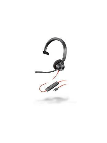 HP Poly Blackwire 3310 Monaural USB-C Headset +USB-C/A Adapter