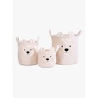 Childhome Säilytyskorit Teddy 3-pack, Luonnonvalkoinen