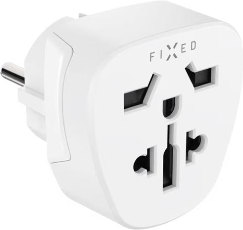 FIXED Travel Adapter Schuko EU/World White