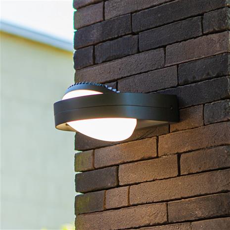 FELE-LED-ulkoseinävalaisin, tummanharmaa, 20 cm, metalli, IP54