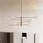 IDEAL LUX Equinoxe -riippuvalo, messinki/keltainen, 8-lamppuinen
