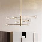 IDEAL LUX Equinoxe -riippuvalo, messinki/kirkas, 8-lamppuinen