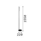 IDEAL LUX LED-lattiavalo Binomio, messinki, 155 cm, metalli, 4-lamppuinen