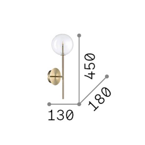 IDEAL LUX -seinälamppu Equinoxe, kromi/kirkas, korkeus 45 cm