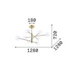 IDEAL LUX Equinoxe -riippuvalo, kromi/savuharmaa, 8-lamppuinen