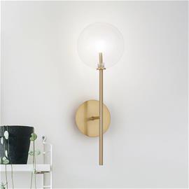 IDEAL LUX -seinälamppu Equinoxe, messinki/keltainen, korkeus 45 cm