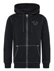 True Religion Big T Zip Up Hoodie - Black - XXL
