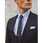 AN IVY Navy Woven Flower Silk Tie - Blue - ONE SIZE