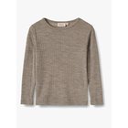 Wheat Alfie Pitkähihainen Paita Merinovilla, Khaki Melange, 110
