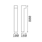 IDEAL LUX LED-pylväsvalaisin Sirio, musta, korkeus 80 cm, metallia