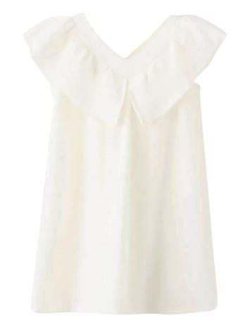 Mango Frill Cotton Dress - Cream - 5-6
