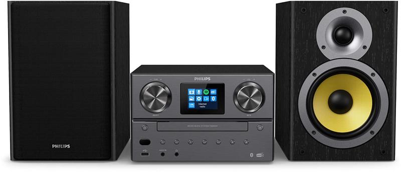 Philips TAM8905 Music System with Internet Radio, DAB+, Bluetooth, CD, USB, and Spotify Connect