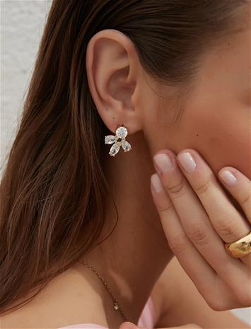 By Jolima Crown Mini Earring - Silver - ONE SIZE 2 cm – kuva 2/5