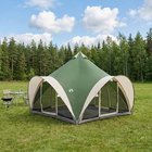 vidaXL Tipi-teltta katolla Vihreä 6-henkilöä Polyesteri ja teräs