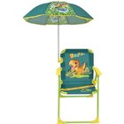 FUN HOUSE JURASSIC WORLD Dinosaurus-aiheinen kokoontaitettava retkituoli - K.38,5 x L.38,5 x S.37,5 cm - Aurinkovarjon kanssa ø 65 cm - Lapsille