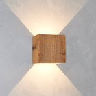 LeuchtNatur Cubus LED-ulkoseinälamppu, vanha puu