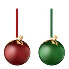 Georg Jensen - 2026 Lasipallo 9,2 cm 2 kpl Vihreä/Punainen