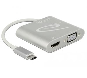 De-Lock USB-C â€“ HDMI + VGA -adapteri, Hopea