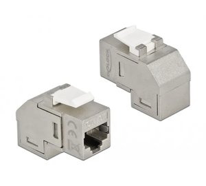 Delock Keystone Module RJ45 jack to RJ45 jack Cat.6A 90Â° angled