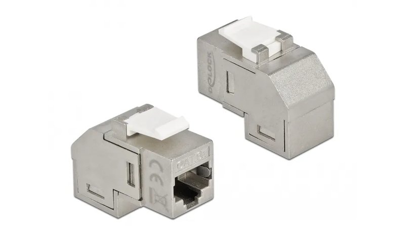 Delock Keystone Module RJ45 jack to RJ45 jack Cat.6A 90° angled