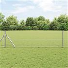 vidaXL Ulko- hitsattua verkkoaitaa maapohjalla 50 x 0,8 m Hopea Verkko