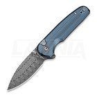 CIVIVI Mini Shakan Damascus kääntöveitsi, Ripple Pattern Blue Aluminum