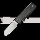 CIVIVI Kukei, Black G-10 with Twill CF Overlay, Satin