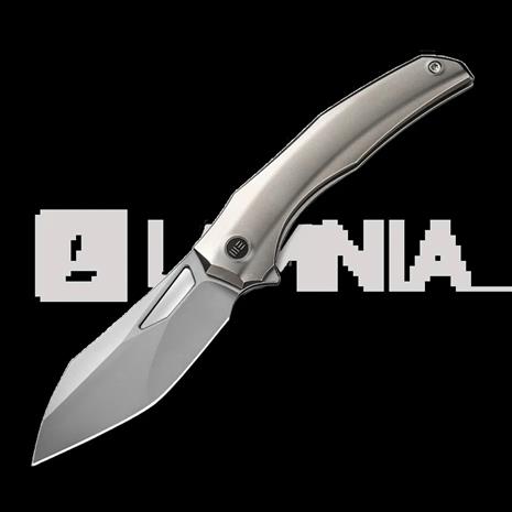 We Knife Ignio, Polished Bead Blast Titanium, Silver Bead Blast