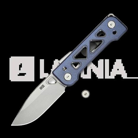 We Knife Tyro, Blue Titanium, Stonewash