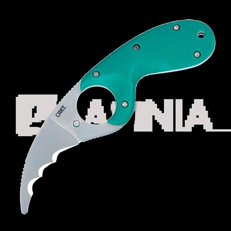 CRKT Bear Claw veitsi, combo terä, vihreä