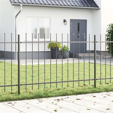 vidaXL Puutarhapiha Hoop Top Harmaa 11,9x1 m Teräs