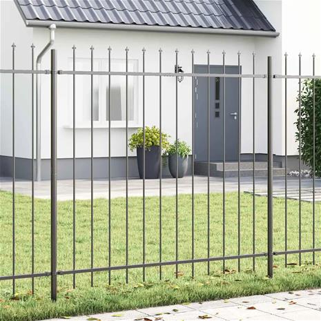 vidaXL Puutarhatarha hoopsilla Harmaa 3,4x1,5 m Teräs