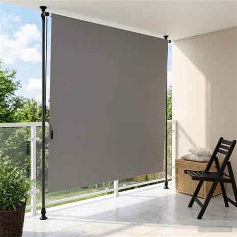 vidaXL Ulkorullaverho Vaaleanharmaa 120 x 270 cm – kuva 2/3