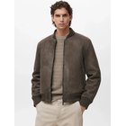 Mango Suede-Effect Bomber Jacket - Brown - S