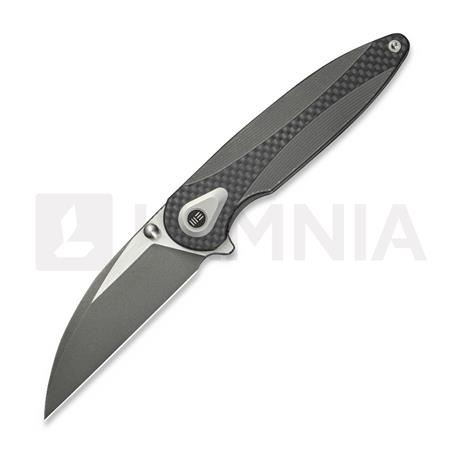 We Knife Zenthra, Gray Ti/Twill CF, Stonewashed